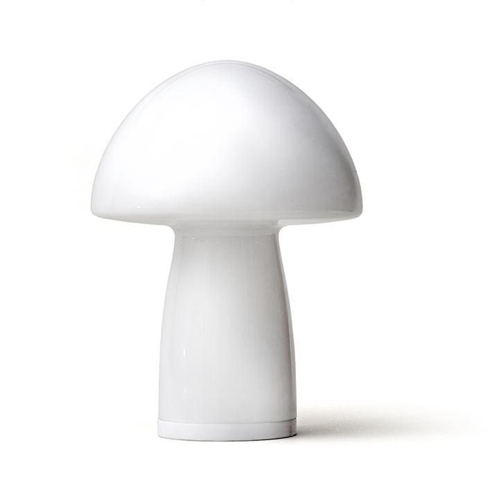 GS1 Mushroom bordlampe, opal hvid
