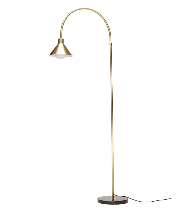 Pipe gulvlampe, messing