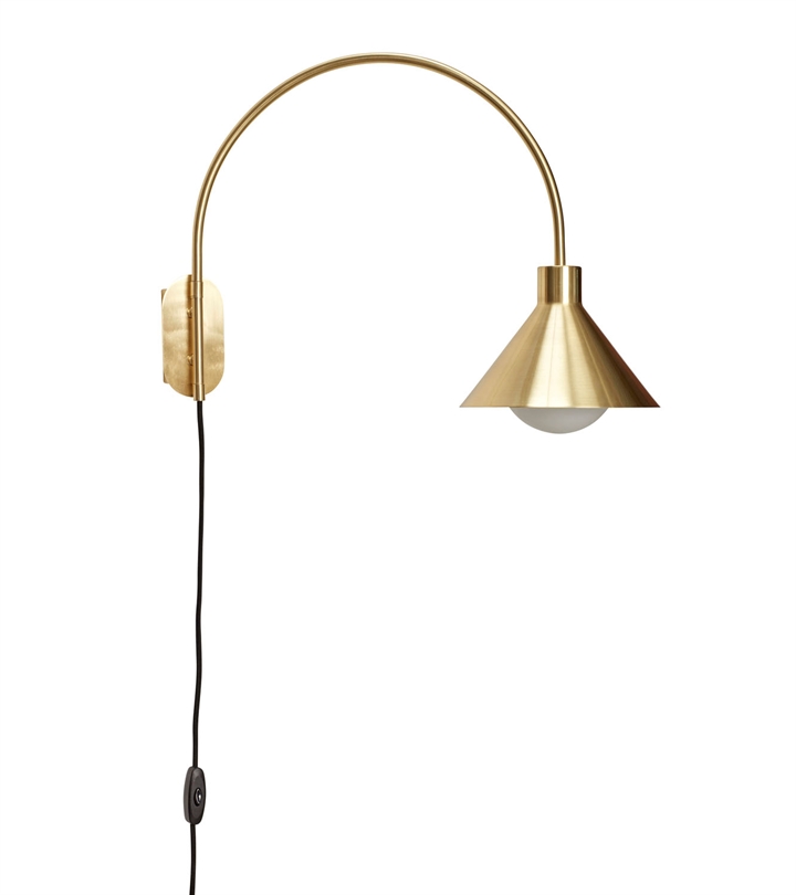 Pipe væglampe, messing