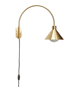 Pipe væglampe, messing