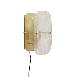 Ruffle væglampe, messing