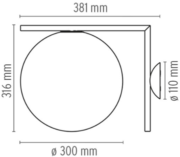 IC Light væg/loft W2, krom