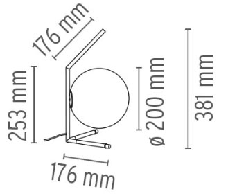 IC Light bordlampe, T1 Low krom