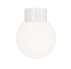 Classic Globe 180 loftlampe / væglampe IP54, hvid/mat opal