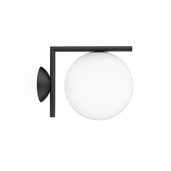IC Light C/W1 udendørs væglampe/loftlampe, sort
