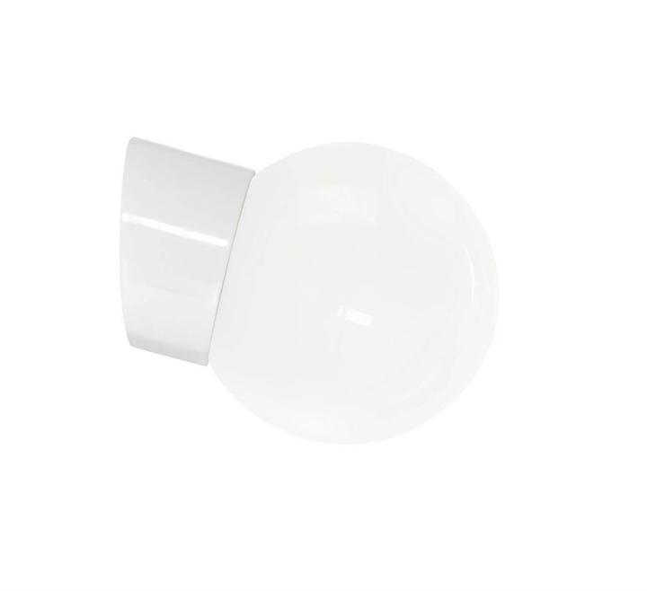 Classic Globe 150 væglampe IP20, hvid/blank opal