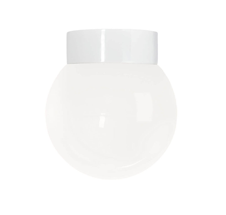 Classic Globe 200 loftlampe / væglampe IP44, hvid/blank opal