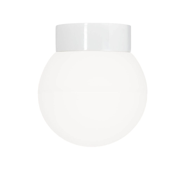 Classic Globe 200 loftlampe / væglampe IP44, hvid/mat opal