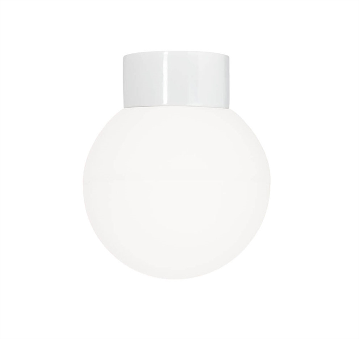 Classic Globe 200 loftlampe / væglampe IP54, hvid/mat opal