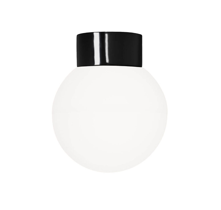 Classic Globe 200 loftlampe / væglampe IP54, sort/mat opal