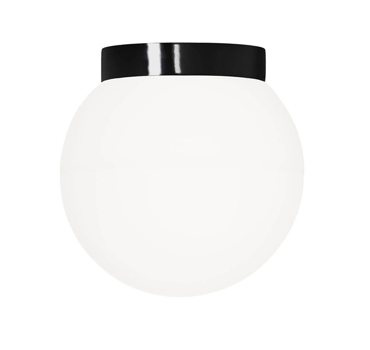 Classic Globe 300 loftlampe / væglampe IP44, sort/mat opal