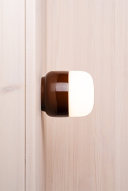 Ohm 100/110 loftlampe / væglampe, brun/mat opal