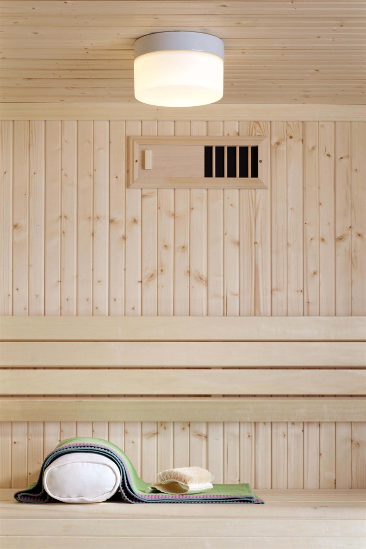 Opus 200/140 Sauna loft-/væglampe, hvid