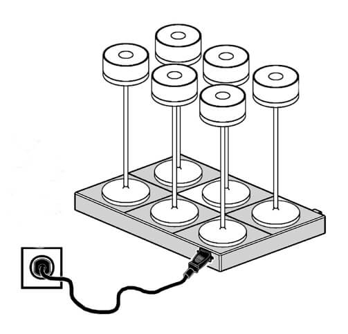 Iguzzini PE11 multilader med seks ladestationer