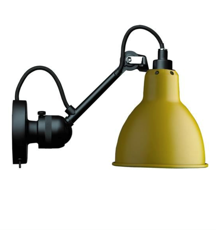 Lampe Gras No 304SW væglampe, sort/gul