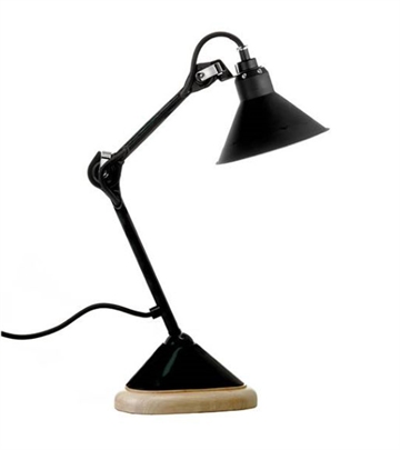 Lampe Gras No 207 bordlampe, træbase/sort
