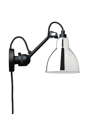 Lampe Gras No 304CA Væglampe, sort/krom