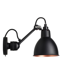 Lampe Gras No 304SW væglampe, sort/kobber