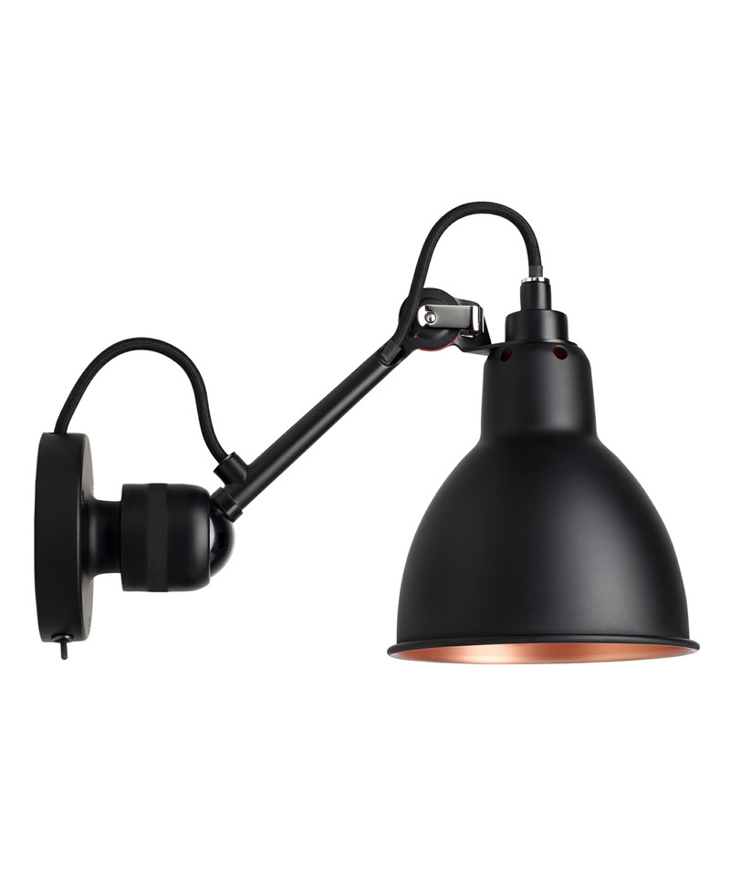 Lampe Gras No 304SW Væglampe, sort/kobber