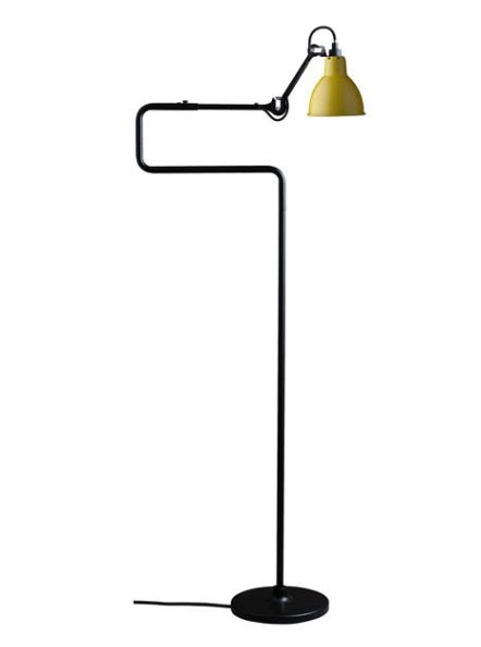 Lampe Gras No 411 gulvlampe, sort/gul