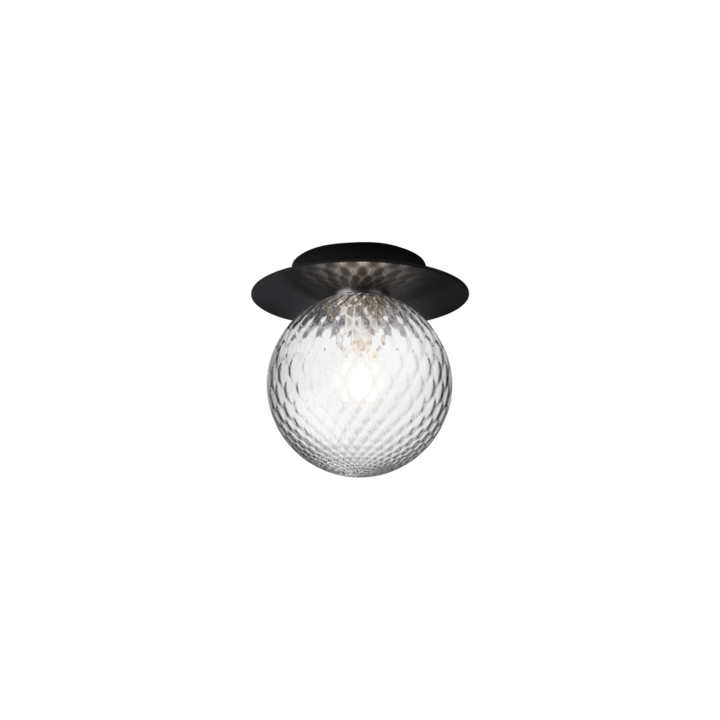Liila 1 væglampe / loftlampe, sort/klar