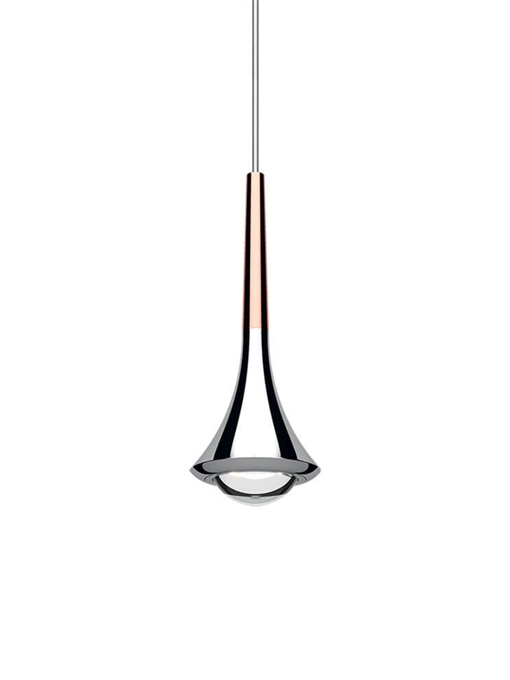 Rain pendel, rosa guld/krom