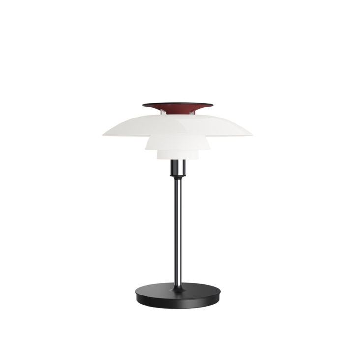 PH 80 Portable batterilampe / bordlampe, opal/krom