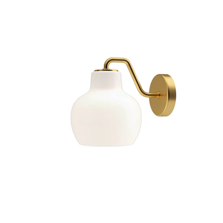 VL Ringkrone 1 væglampe u. ledning/kontakt, messing/blank opal