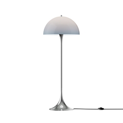 Panthella 500 gulvlampe, krom/blågrå opal