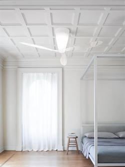 Blow loftlampe med ventilator base, opal