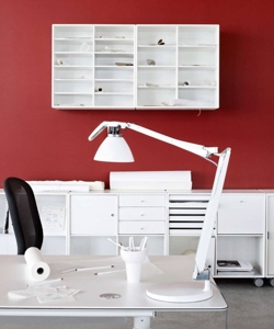 Fortebraccio bordlampe / væglampe arm og skærm, hvid