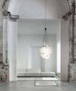 Stochastic pendel / lysekrone 72 kugler og stænger, opal/stål