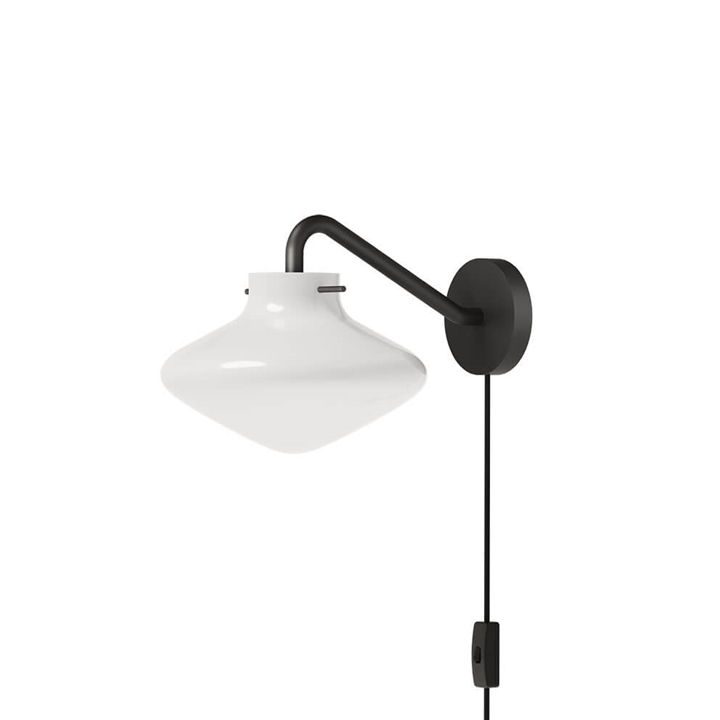 Repose væglampe 175, sort/opal