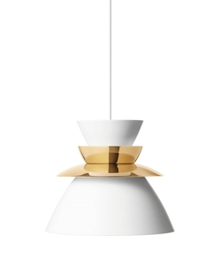 Sundowner pendel 400, messing/hvid