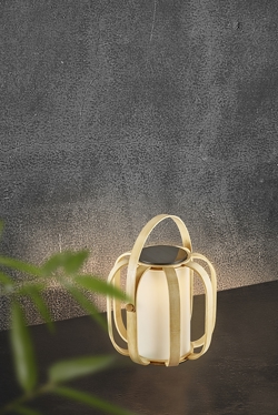 Bob Solar udendørs LED solcellelampe, bambus