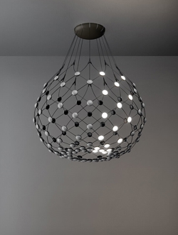 Mesh pendel wireless Ø100 / 1 m ledning, sort