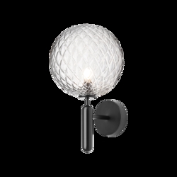 Miira Outdoor væglampe, sort/klar