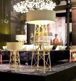 Construction gulvlampe Large, hvid/træ