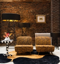 Construction gulvlampe Large, mat sort