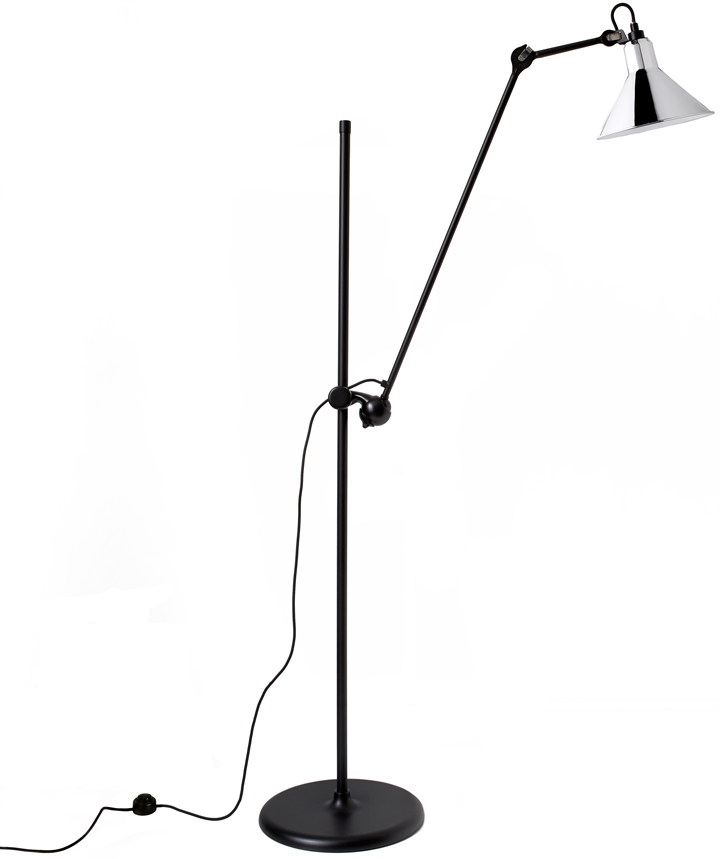 Lampe Gras No 215 gulvlampe, sort/krom