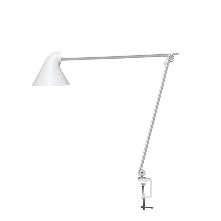 NJP bordlampe m/bordklemme, hvid