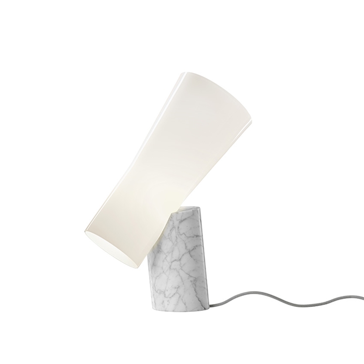 NILE bordlampe, hvid marmor