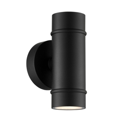 Artilus double udendørs væglampe, sort