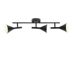 Kelvis 3-spot loftlampe, sort