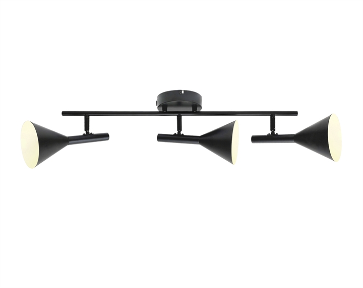 Kelvis 3-spot loftlampe, sort