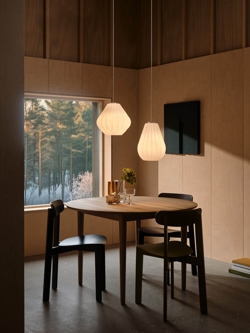 Maluca og Sallino pendler i hvid opalglas