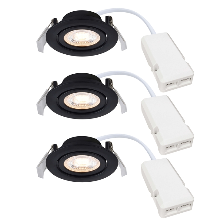 Monolo 3-kit indbygningsspot, sort