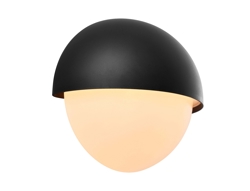 Scorpius Round udendørs væglampe, sort plast