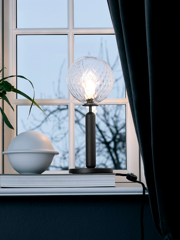 Miira bordlampe, grå/klar