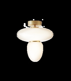 Rizzatto 42 loftlampe, satin brass/opal